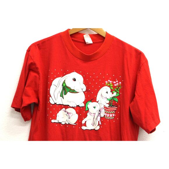 Vintage Snow Bunny Rabbit T Shirt Large - Picture 2 of 8